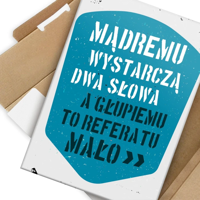 Plakat metalowy Mądremu dwa słowa