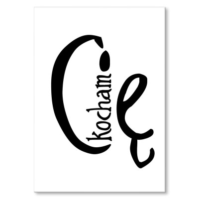 Plakat metalowy Kocham Cię