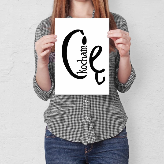 Plakat metalowy Kocham Cię