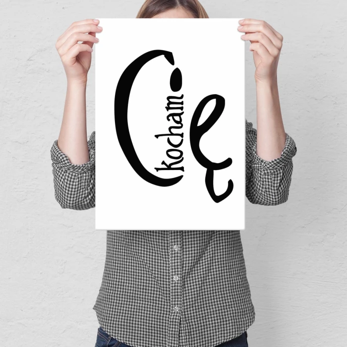 Plakat metalowy Kocham Cię