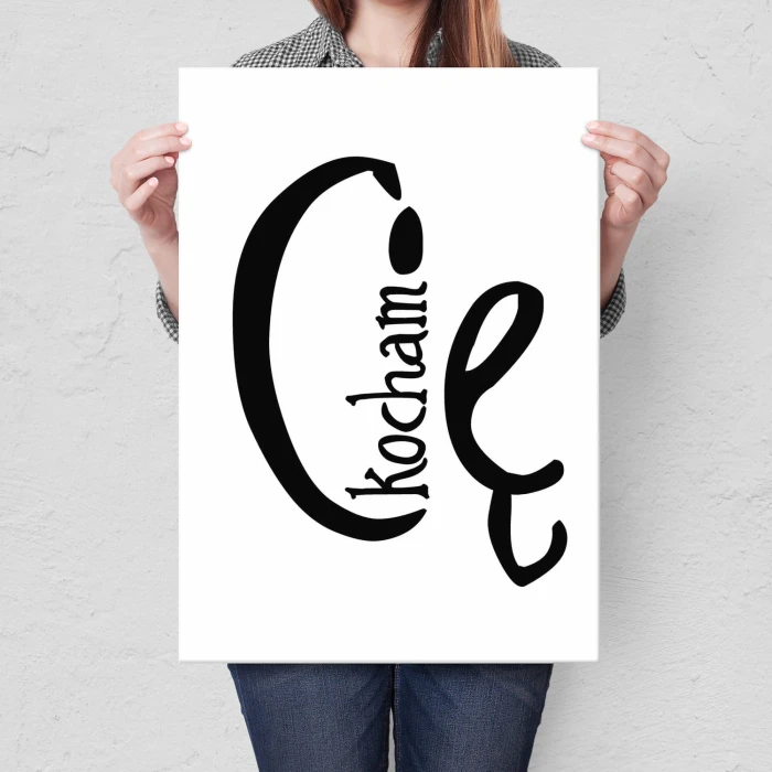 Plakat metalowy Kocham Cię