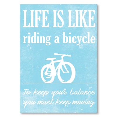 Plakat metalowy Życie jest jak rower