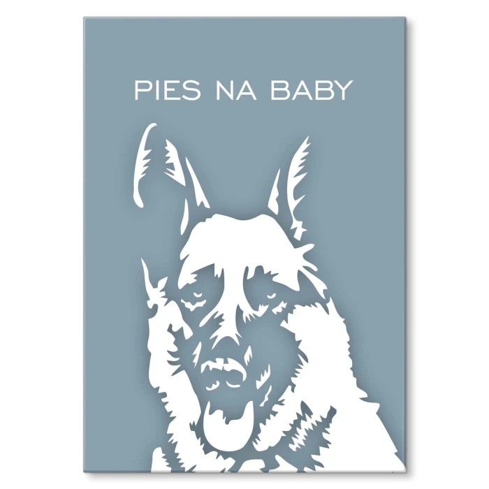 Plakat metalowy Pies na baby