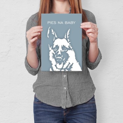 Plakat metalowy Pies na baby