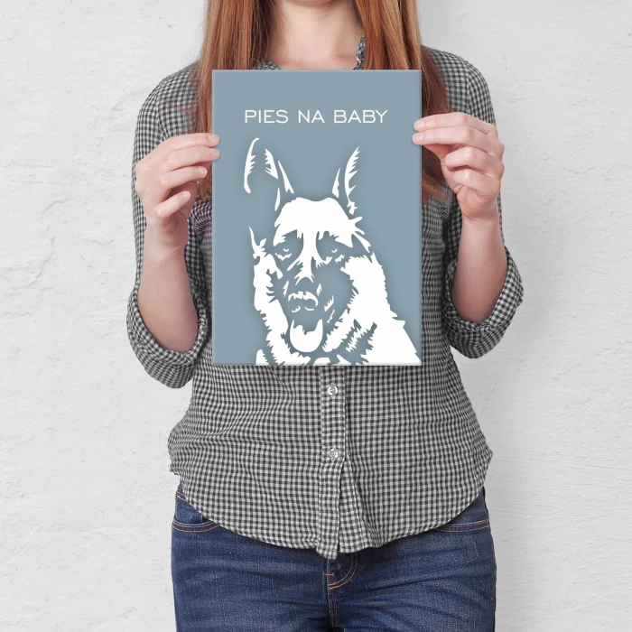 Plakat metalowy Pies na baby