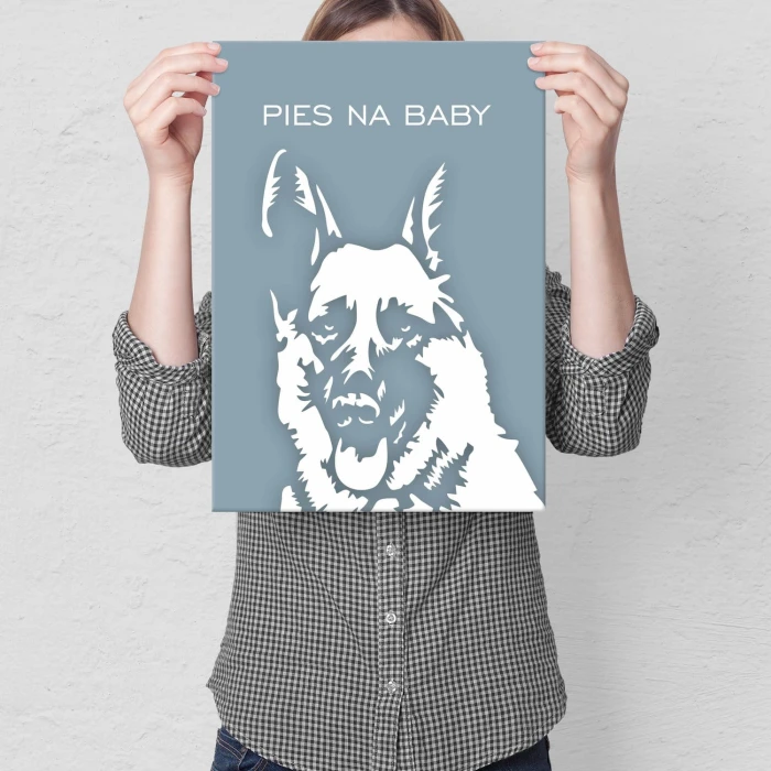 Plakat metalowy Pies na baby