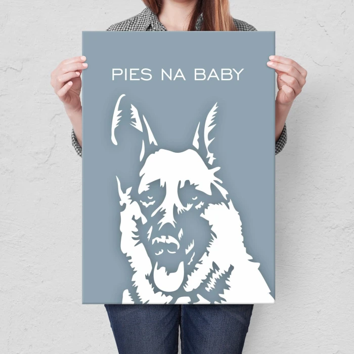 Plakat metalowy Pies na baby