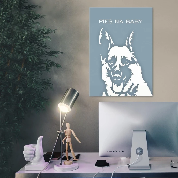 Plakat metalowy Pies na baby