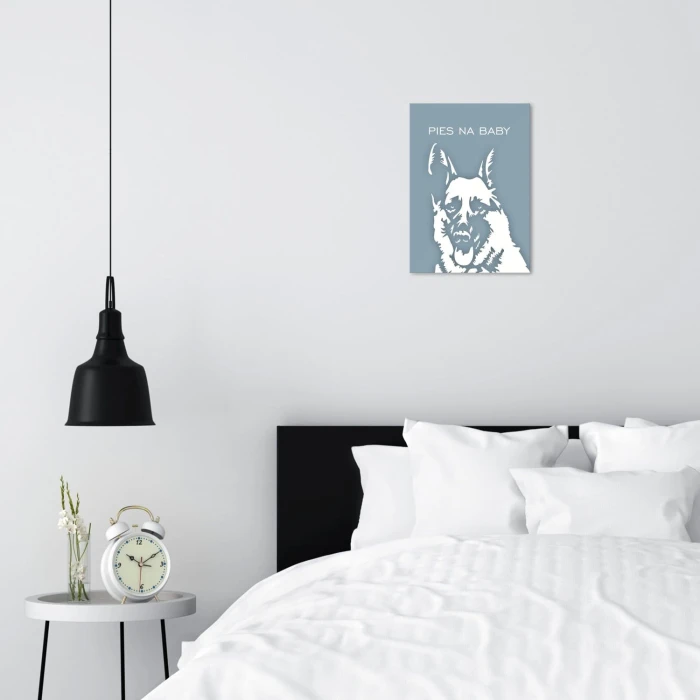 Plakat metalowy Pies na baby