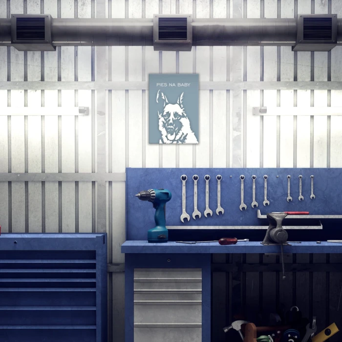 Plakat metalowy Pies na baby