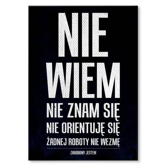 Plakat metalowy Zarobiony jestem