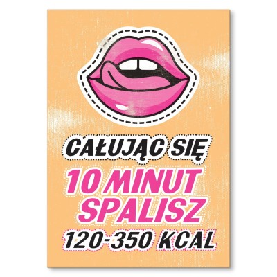 Plakat metalowy Całowanie i kalorie