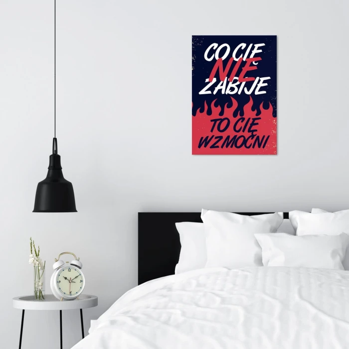 Plakat metalowy Co cię nie zabije