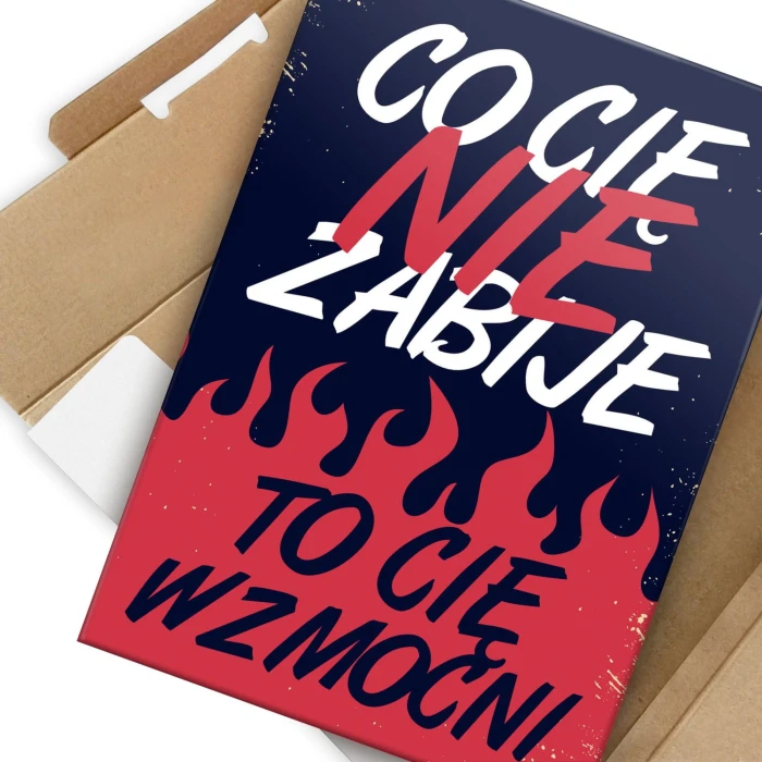 Plakat metalowy Co cię nie zabije