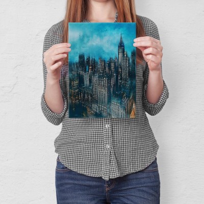 Plakat metalowy Miasto w Stanach