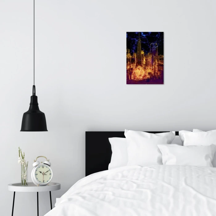 Plakat metalowy Nocne światła miasta