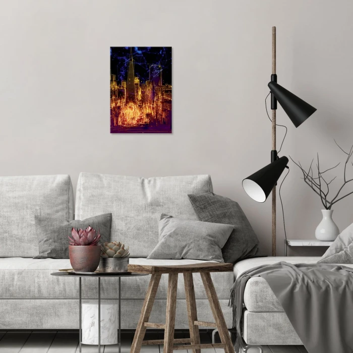 Plakat metalowy Nocne światła miasta