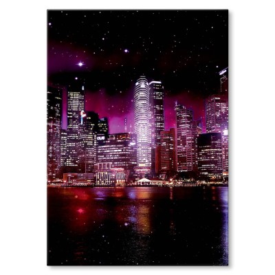 Plakat metalowy Miasto nocą