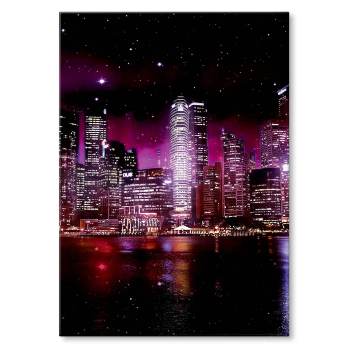 Plakat metalowy Miasto nocą