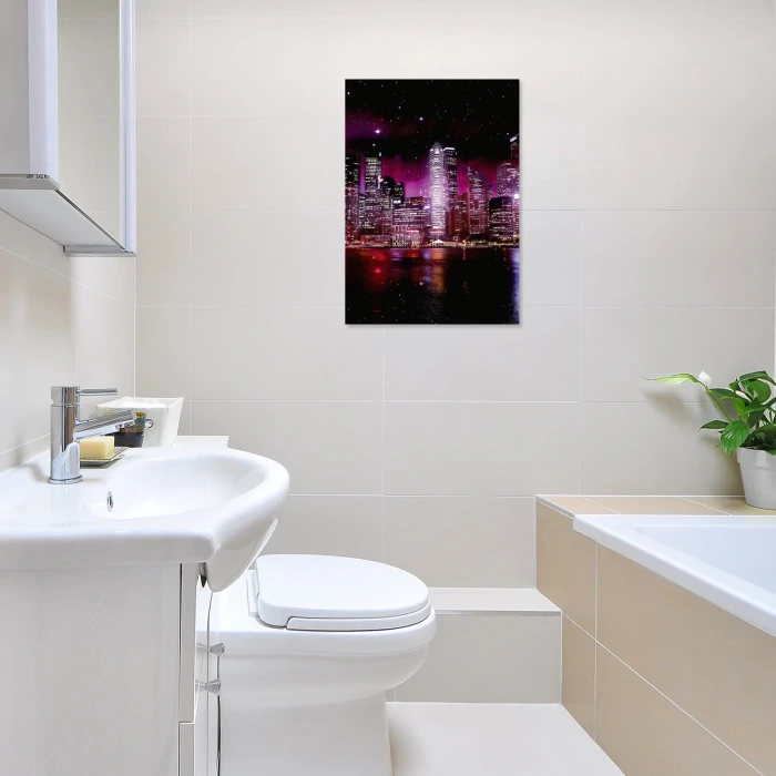 Plakat metalowy Miasto nocą