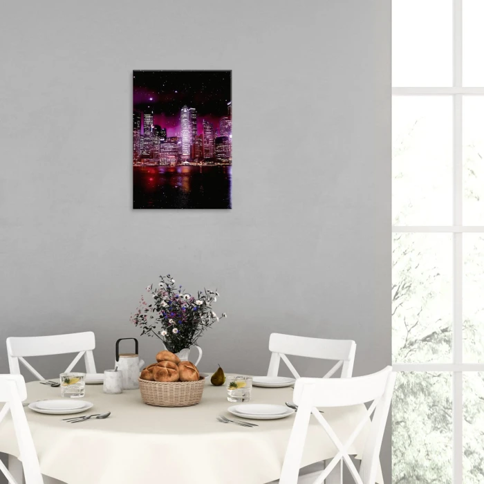 Plakat metalowy Miasto nocą