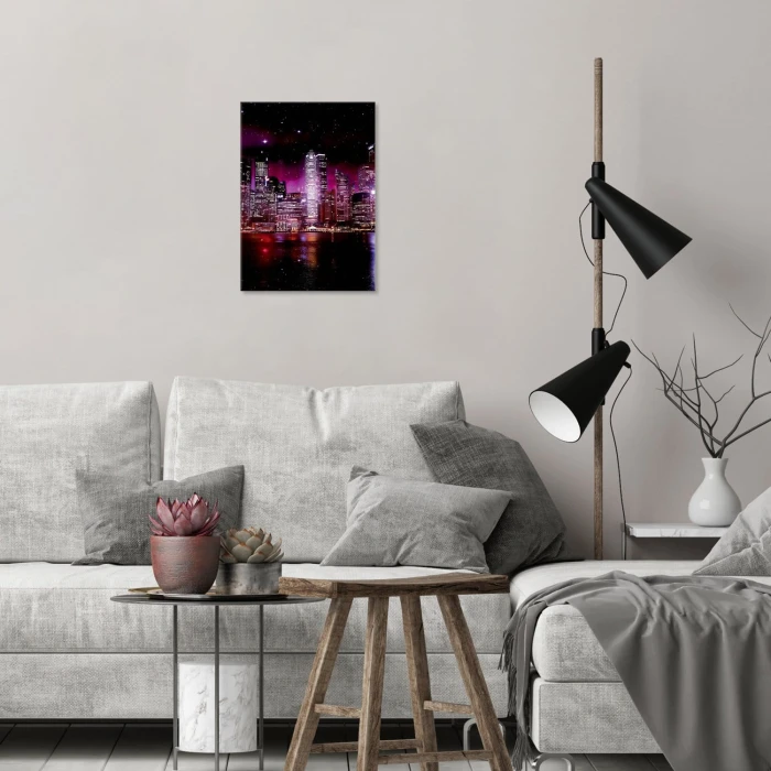 Plakat metalowy Miasto nocą