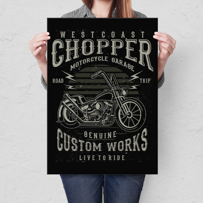 Plakat metalowy Motocykl chopper