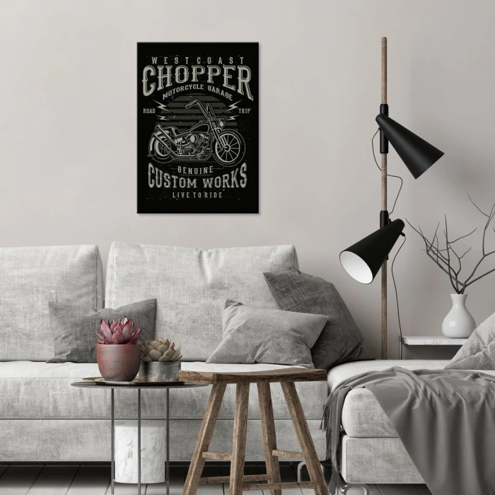 Plakat metalowy Motocykl chopper