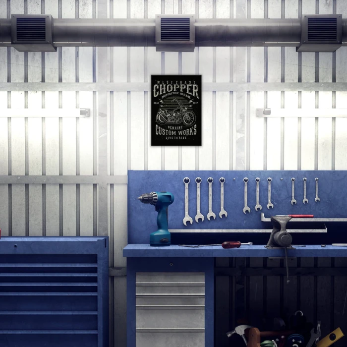 Plakat metalowy Motocykl chopper