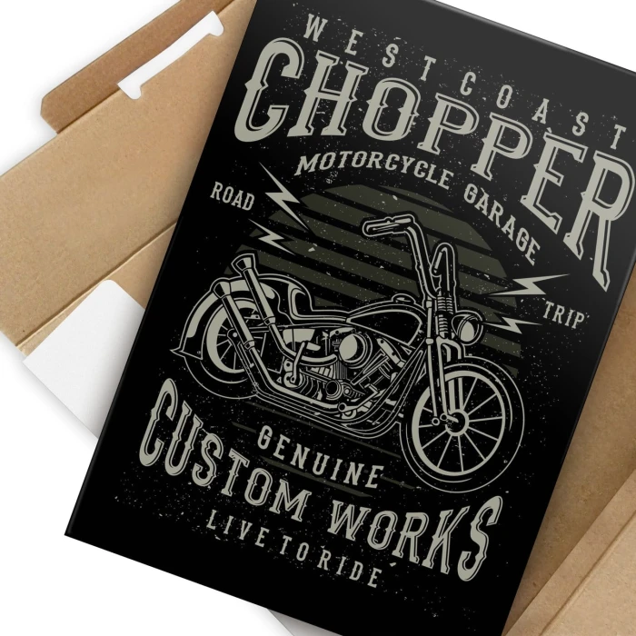Plakat metalowy Motocykl chopper