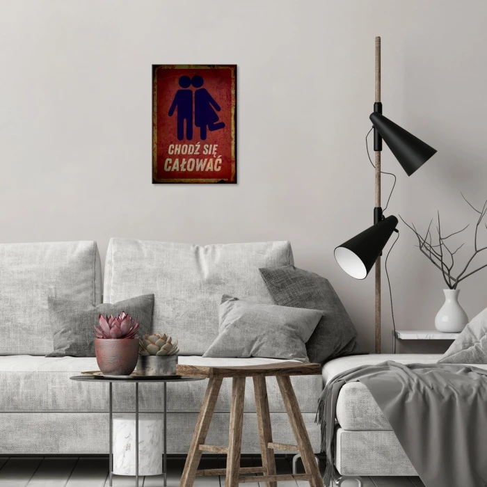 Plakat metalowy Chodź się całować
