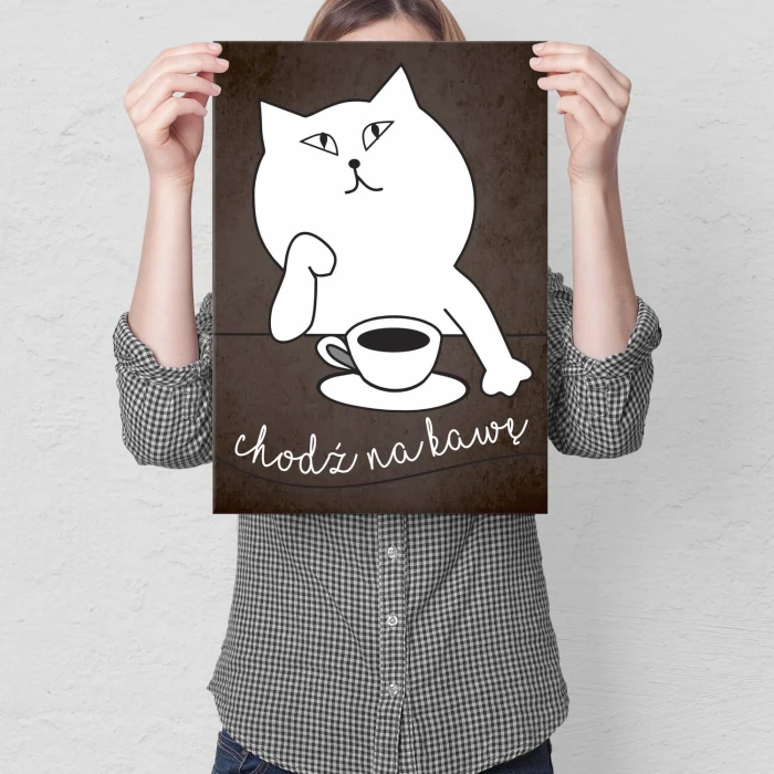 Plakat metalowy Chodź na kawę