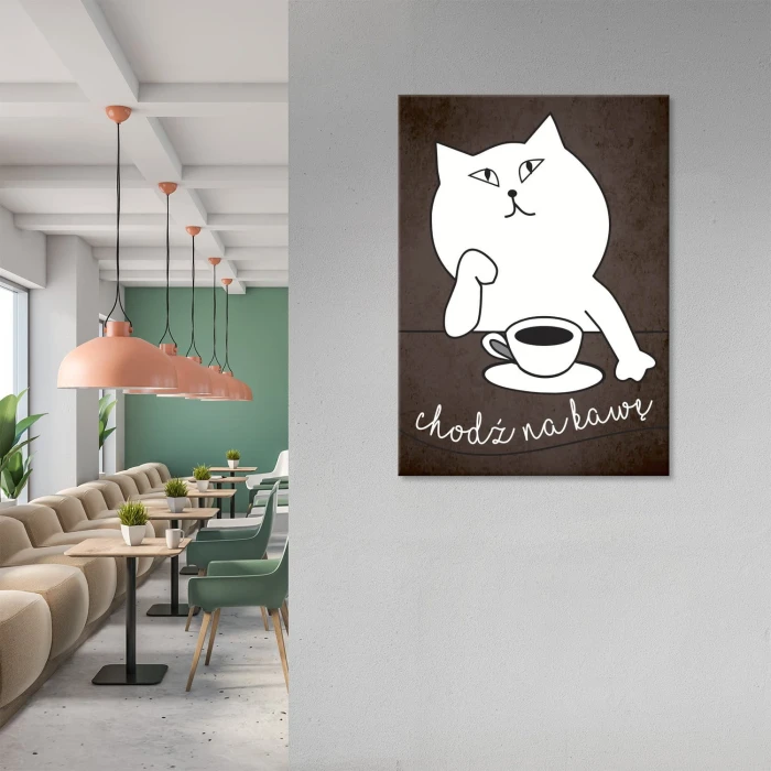 Plakat metalowy Chodź na kawę