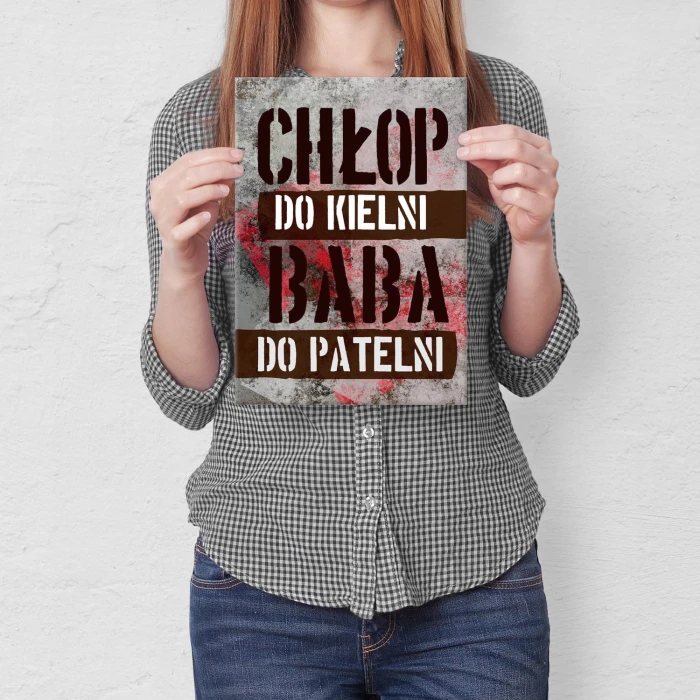 Plakat metalowy Do kielni i patelni