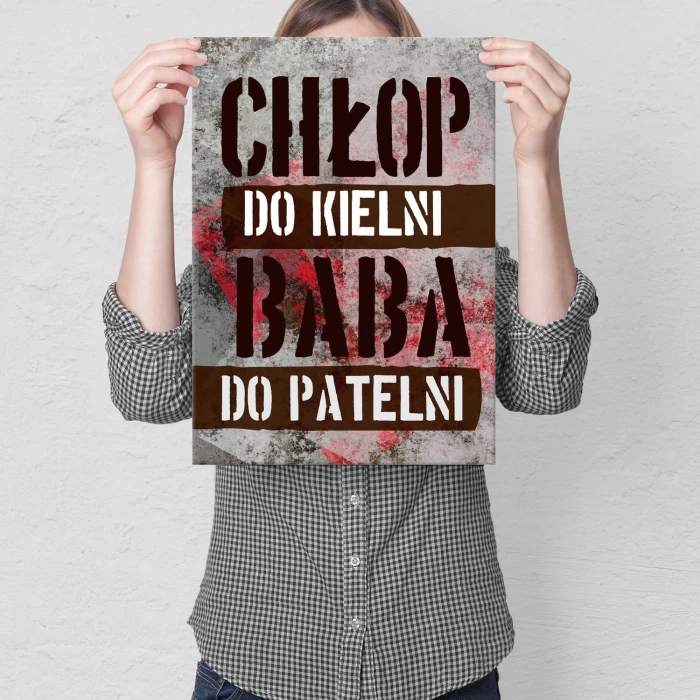 Plakat metalowy Do kielni i patelni