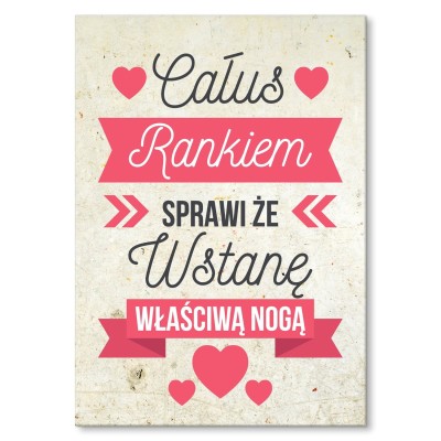 Plakat metalowy Całus rankiem