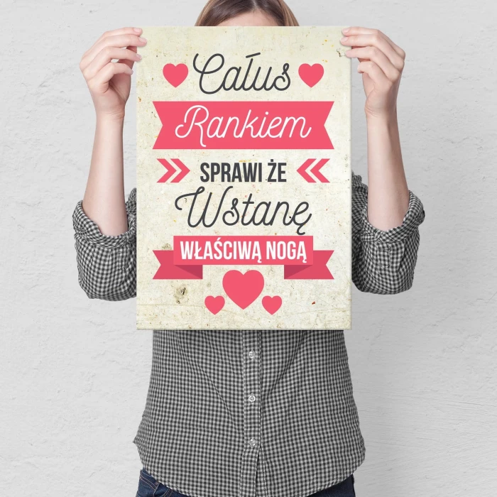 Plakat metalowy Całus rankiem