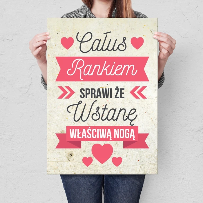 Plakat metalowy Całus rankiem