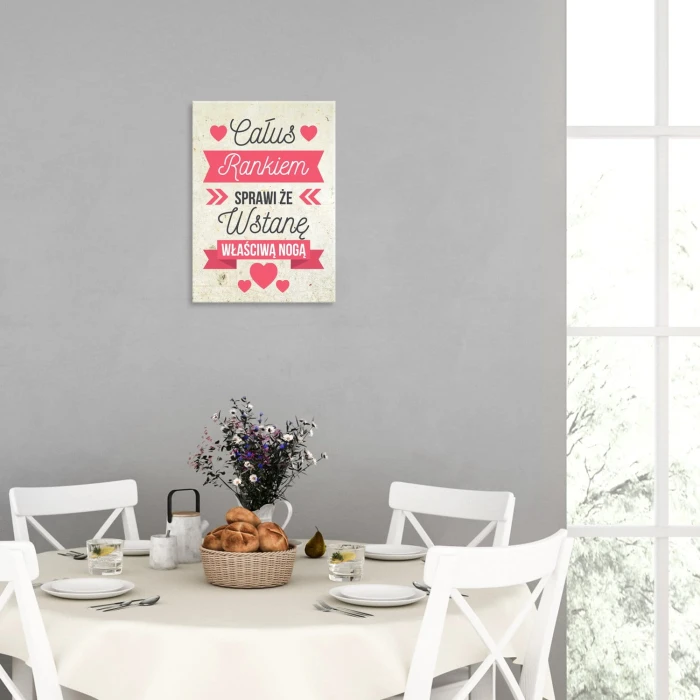 Plakat metalowy Całus rankiem