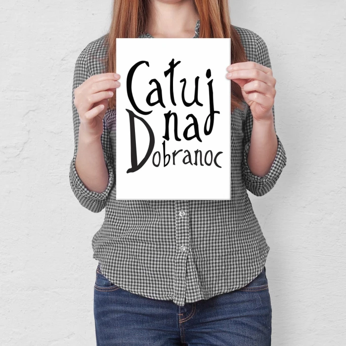 Plakat metalowy Całuj na dobranoc