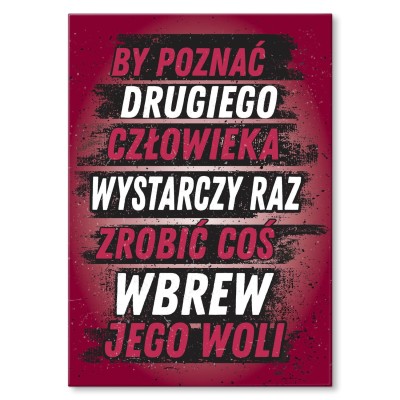 Plakat metalowy Poznać człowieka
