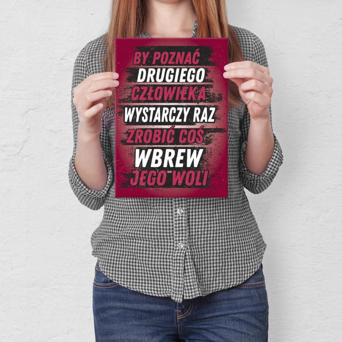Plakat metalowy Poznać człowieka