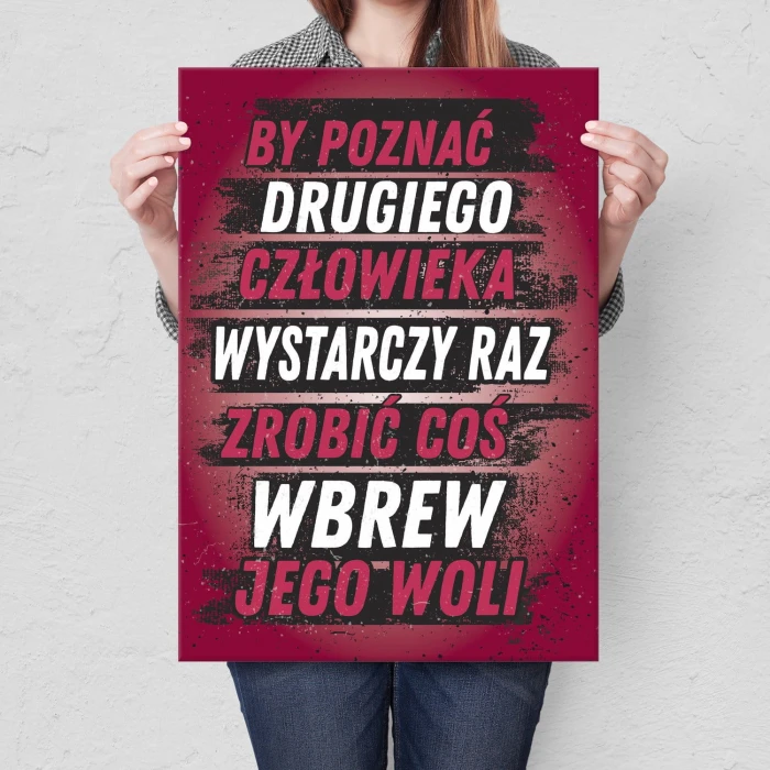 Plakat metalowy Poznać człowieka