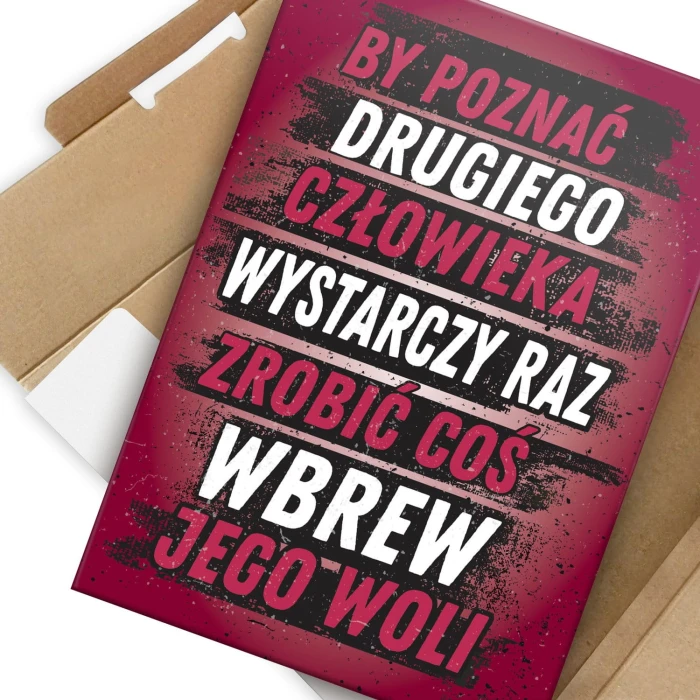 Plakat metalowy Poznać człowieka
