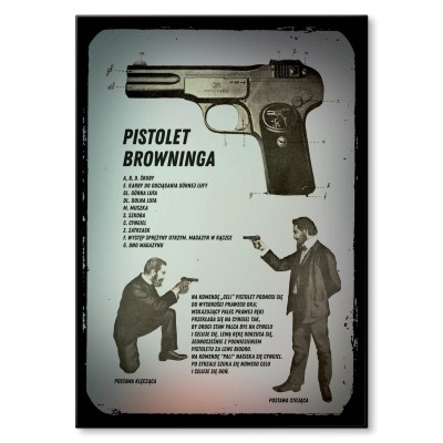Plakat metalowy Pistolet Browninga