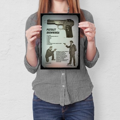 Plakat metalowy Pistolet Browninga