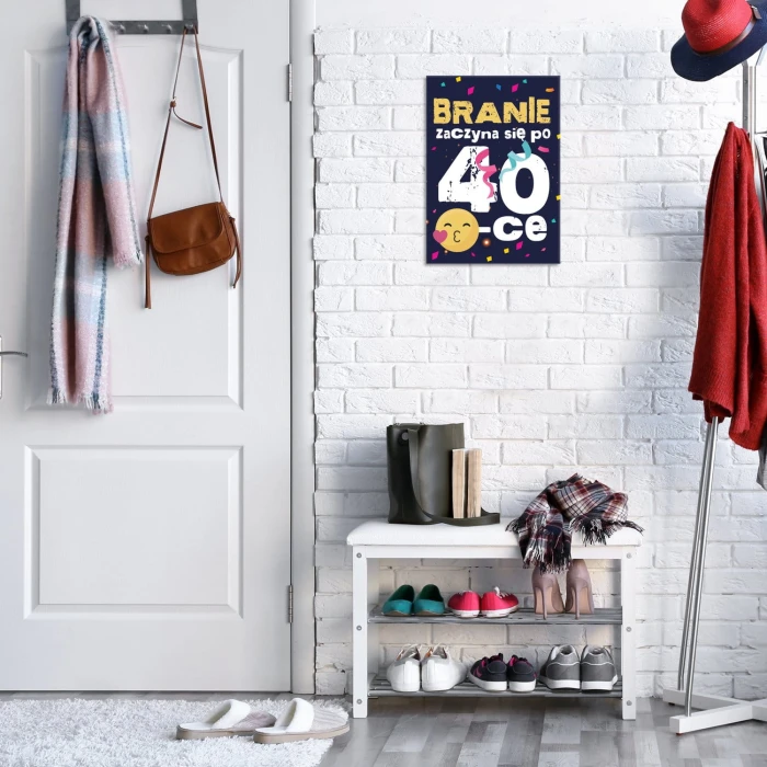 Plakat metalowy Branie zaczyna się po 40