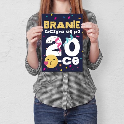 Plakat metalowy Branie zaczyna się po 20