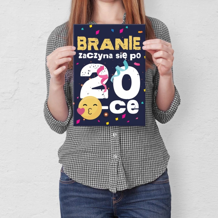 Plakat metalowy Branie zaczyna się po 20