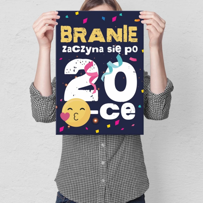 Plakat metalowy Branie zaczyna się po 20